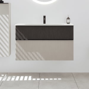 burgbad Fiumo 2.0 Mineralguss-Waschtisch mit Waschtischunterschrank 102 cm, mit Griff G0200