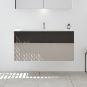 burgbad Fiumo 2.0 Mineralguss-Waschtisch mit Waschtischunterschrank 122 cm, mit Griff G0146