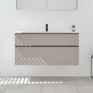 burgbad Fiumo 2.0 Mineralguss-Waschtisch mit Waschtischunterschrank 122 cm, mit Griff G0200