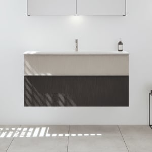 burgbad Fiumo 2.0 Mineralguss-Waschtisch mit Waschtischunterschrank 122 cm, mit Griff G0146