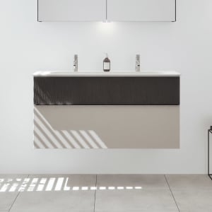 burgbad Fiumo 2.0 Mineralguss-Waschtisch mit Waschtischunterschrank 122 cm, mit Griff G0146