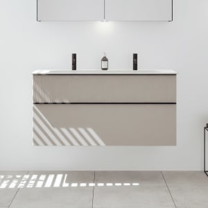 burgbad Fiumo 2.0 Mineralguss-Waschtisch mit Waschtischunterschrank 122 cm, mit Griff G0200