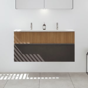 burgbad Fiumo 2.0 Mineralguss-Waschtisch mit Waschtischunterschrank 122 cm, mit Griff G0146