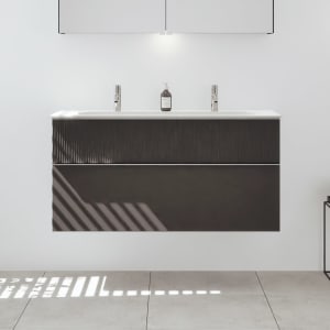 burgbad Fiumo 2.0 Mineralguss-Waschtisch mit Waschtischunterschrank 122 cm, mit Griff G0146