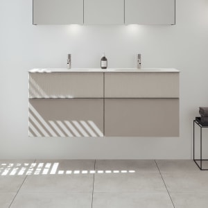 burgbad Fiumo 2.0 Mineralguss-Waschtisch mit Waschtischunterschrank 142 cm, mit Griff G0146