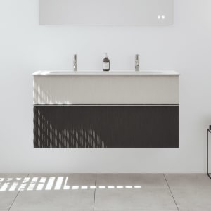 burgbad Fiumo 2.0 Mineralguss-Waschtisch mit Waschtischunterschrank 122 cm, mit Griff G0146