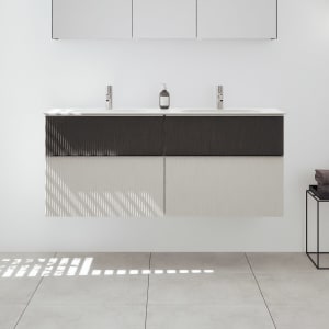 burgbad Fiumo 2.0 Mineralguss-Waschtisch mit Waschtischunterschrank 142 cm, mit Griff G0146