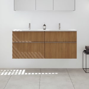 burgbad Fiumo 2.0 Mineralguss-Waschtisch mit Waschtischunterschrank 142 cm, mit Griff G0146