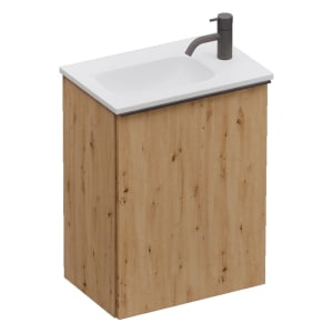 burgbad Fiumo 2.0 Mineralguss-Waschtisch mit Waschtischunterschrank 47 cm, mit Griff G0200