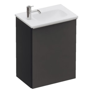 burgbad Fiumo 2.0 Mineralguss-Waschtisch mit Waschtischunterschrank 47 cm, mit Griff G0146