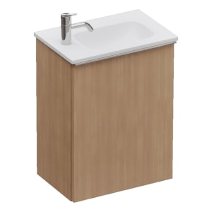 burgbad Fiumo 2.0 Mineralguss-Waschtisch mit Waschtischunterschrank 47 cm, mit Griff G0146