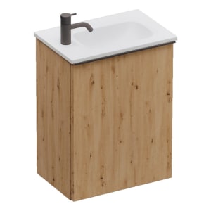 burgbad Fiumo 2.0 Mineralguss-Waschtisch mit Waschtischunterschrank 47 cm, mit Griff G0200