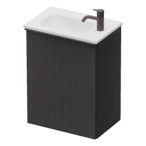 burgbad Fiumo 2.0 Mineralguss-Waschtisch mit Waschtischunterschrank 47 cm, mit Griff G0200