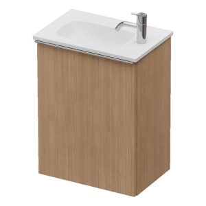 burgbad Fiumo 2.0 Mineralguss-Waschtisch mit Waschtischunterschrank 47 cm, mit Griff G0146
