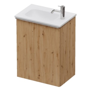 burgbad Fiumo 2.0 Mineralguss-Waschtisch mit Waschtischunterschrank 47 cm, mit Griff G0146