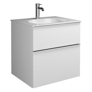 burgbad Fiumo Mineralguss-Waschtisch mit Unterschrank 62 cm, mit Griff G0146