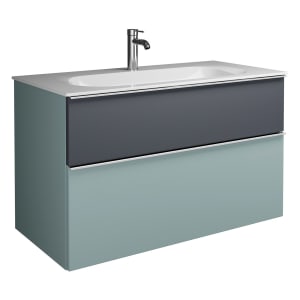 burgbad Fiumo Mineralguss-Waschtisch mit Unterschrank 102 cm, mit Griff G0146