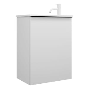 burgbad Fiumo Mineralguss-Waschtisch mit Unterschrank 47 cm, mit 1 Tür, Anschlag rechts, mit Griff G0200