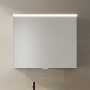 burgbad Ilo Spiegelschrank mit LED-Beleuchtung 80,6 x 67 cm, 2 Spiegeltüren