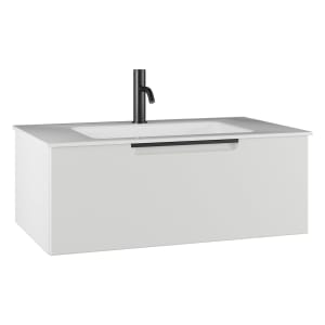 burgbad Ilo Waschtisch mit Waschtischunterschrank 82 x 31 cm, 1 Auszug