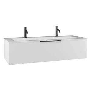 burgbad Ilo Waschtisch mit Waschtischunterschrank 122 x 31 cm, 1 Auszug