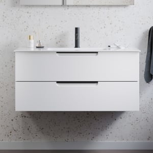 burgbad Ilo Waschtisch mit Waschtischunterschrank 102 x 49 cm, 1 Auszug, 1 Schublade