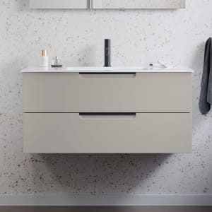 burgbad Ilo Waschtisch mit Waschtischunterschrank 102 x 49 cm, 1 Auszug, 1 Schublade