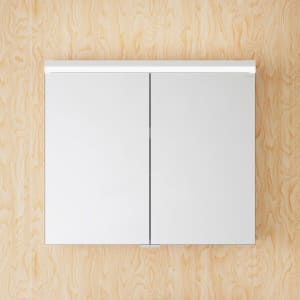 burgbad Lin20 Spiegelschrank mit LED-Beleuchtung, 80 cm, 2 Spiegeltüren