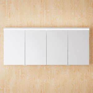 burgbad Lin20 Spiegelschrank mit LED-Beleuchtung, 160 cm, 4 Spiegeltüren