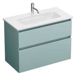 burgbad Lin20 Waschtischunterschrank mit Keramik-Waschtisch 83 cm, 2 Auszüge