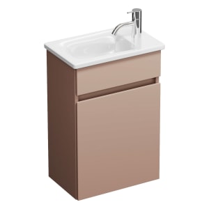 burgbad Lin20 Waschtischunterschrank mit Keramik-Waschtisch 43 cm, 1 Tür, links