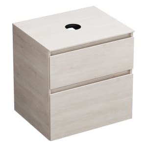 burgbad Lin20 Waschtischunterschrank mit Konsolenplatte 60 cm, 2 Auszüge, Beckenausschnitt mittig