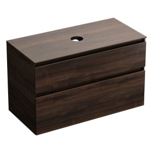 burgbad Lin20 Waschtischunterschrank mit Konsolenplatte 100 cm, 2 Auszüge, Beckenausschnitt mittig