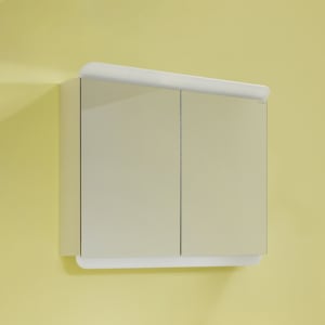 burgbad b:me Spiegelschrank mit LED-Beleuchtung, 80 cm, 2 Spiegeltüren