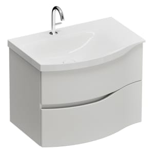 burgbad Sinea 3.0 Mineralguss-Waschtisch mit Unterschrank, 77 cm, mit Griffleiste G0167