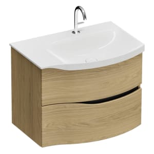 burgbad Sinea 3.0 Mineralguss-Waschtisch mit Unterschrank, 77 cm, mit Griffleiste G0292