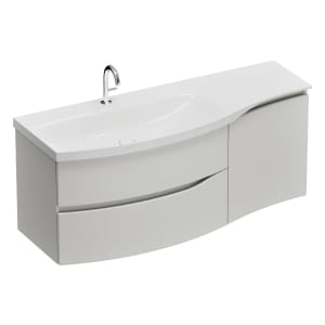 burgbad Sinea 3.0 Mineralguss-Waschtisch mit Unterschrank, 142 cm, mit Griffleiste G0167