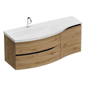 burgbad Sinea 3.0 Mineralguss-Waschtisch mit Unterschrank, 142 cm, mit Griffleiste G0292