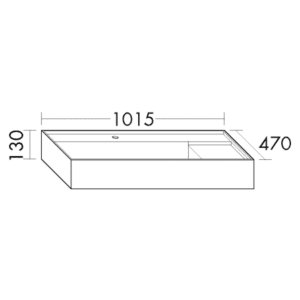 burgbad SYS30 Mineralguss-Aufsatzwaschtisch 101,5 x 47 cm