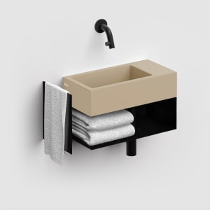 Clou Flush 3 Right Keramik - Handwaschbecken 36 cm mit offenem Unterschrank