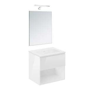 COSMIC B-Best Badmöbel Set 60 cm mit Spiegel und Wandleuchte