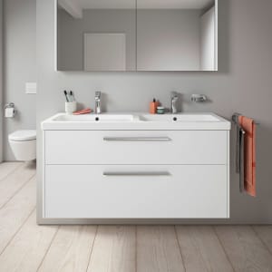 Duravit D-Code Waschtischunterbau 118,4 cm, 2 Auszüge, Griff chrom