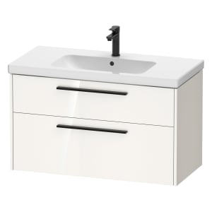 Duravit D-Code Waschtischunterbau 98,4 cm, 2 Auszüge, Griff diamantschwarz