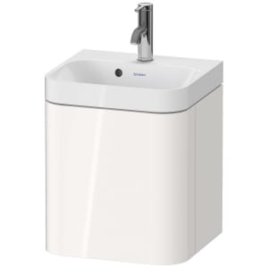 Duravit Happy D.2 Plus c-shaped Waschtisch mit 1 Hahnloch, mit Unterschrank Tür links, 40 x 36 cm