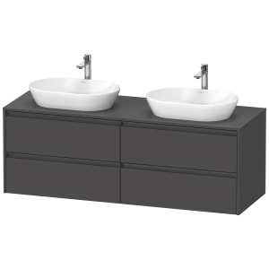 Duravit Ketho.2 Konsolenwaschtischunterbau wandhängend, 4 Auszüge, Becken beidseitig, 160 cm
