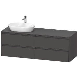 Duravit Ketho.2 Konsolenwaschtischunterbau wandhängend, 4 Auszüge, Becken links, 160 cm