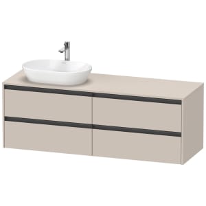 Duravit Ketho.2 Konsolenwaschtischunterbau wandhängend, 4 Auszüge, 160 cm ohne Ausschnitt