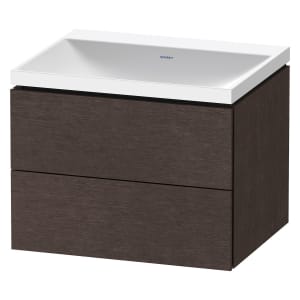 Duravit L-Cube c-shaped Möbelset mit Waschtisch ohne Hahnloch und Unterbau mit 2 Auszüge, 60 x 48 cm