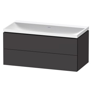 Duravit L-Cube c-shaped Möbelset mit Waschtisch ohne Hahnloch und Unterbau mit 2 Auszüge, 100 x 48 cm