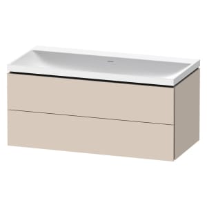 Duravit L-Cube c-shaped Möbelset mit Waschtisch ohne Hahnloch und Unterbau mit 2 Auszüge, 100 x 48 cm
